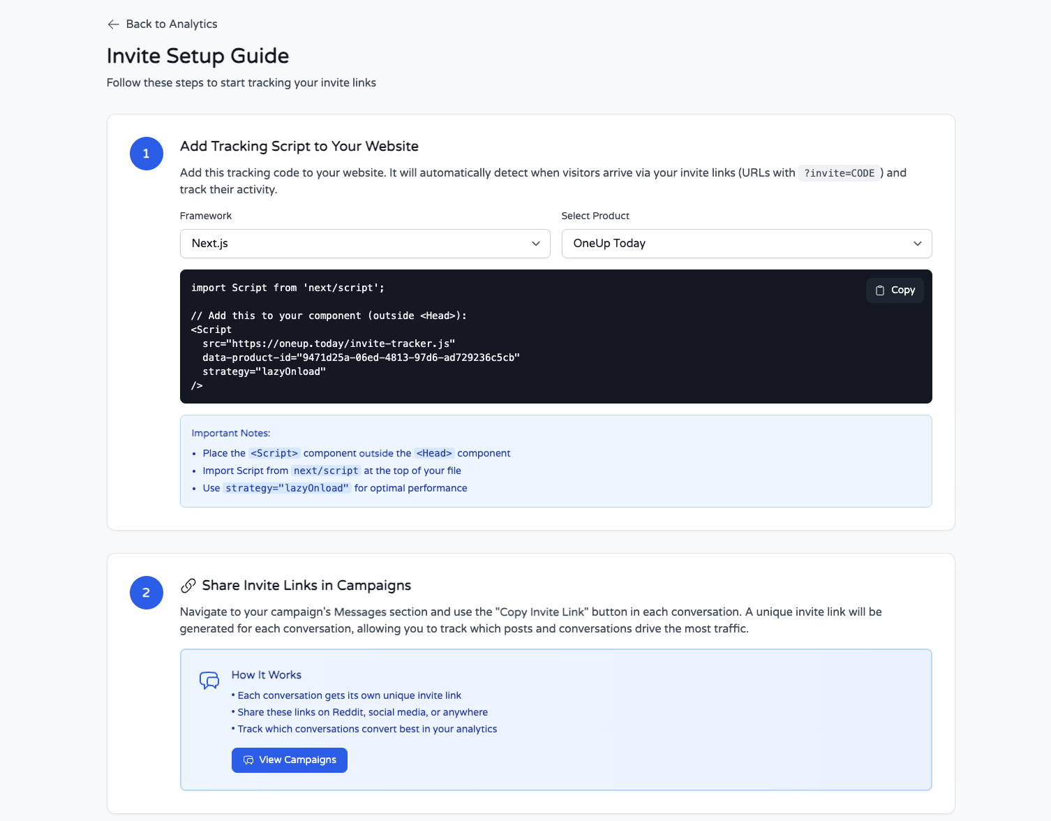 Growth through customer insights with invite links